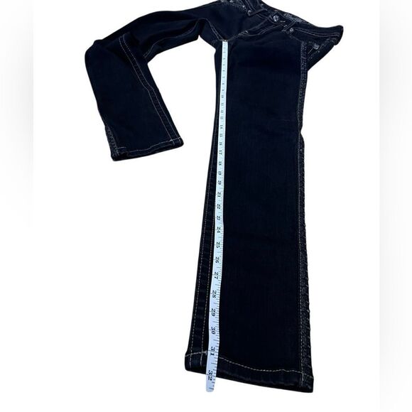 Miss Me Skinny Jeans Black Flap Pockets Size 28 - Picture 14 of 16